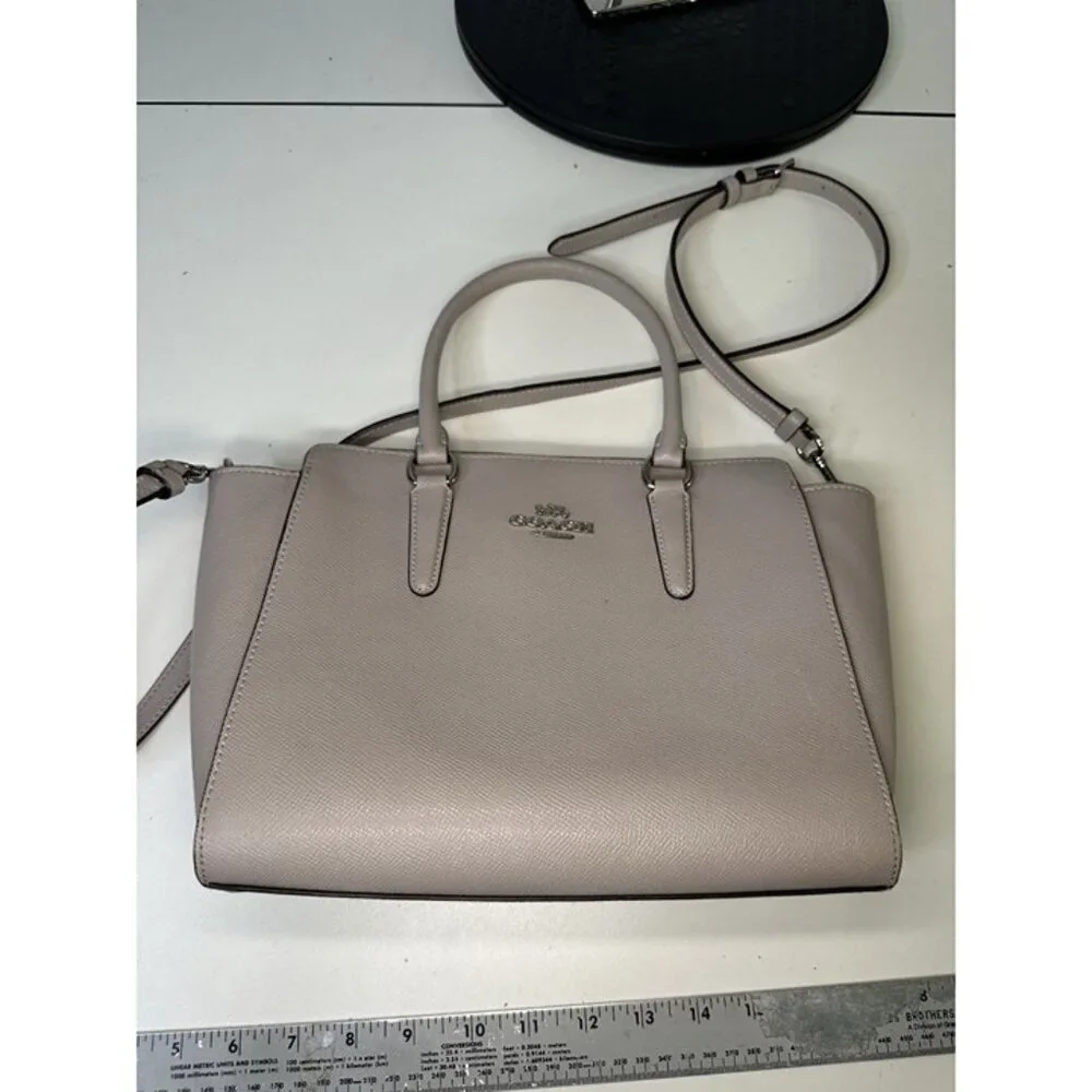 Coach - Leah Satchel Gray Leather Handbag - Missing Tag - Picture 8 of 9